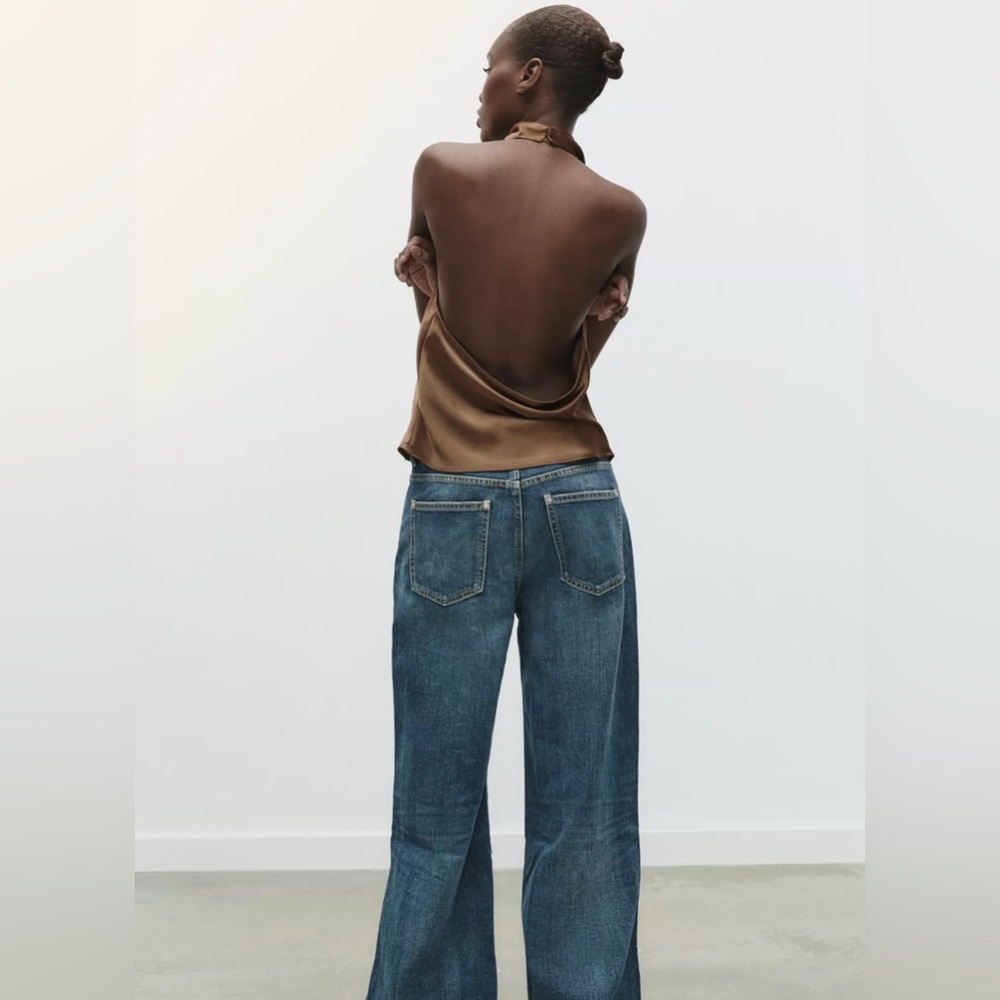 Zara brown halter top‎ satin - Picture 4 of 5